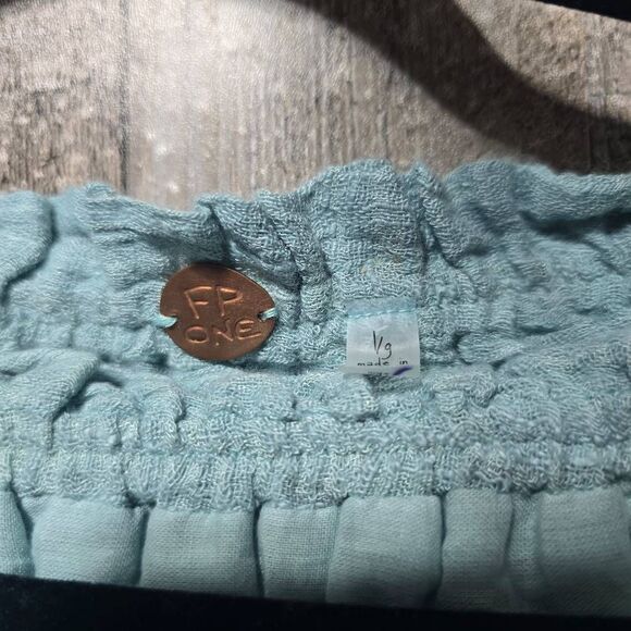 Free People Fp One Perla Top In Seafoam Green Crop Of Shoulder Embroidered Top - Picture 4 of 5